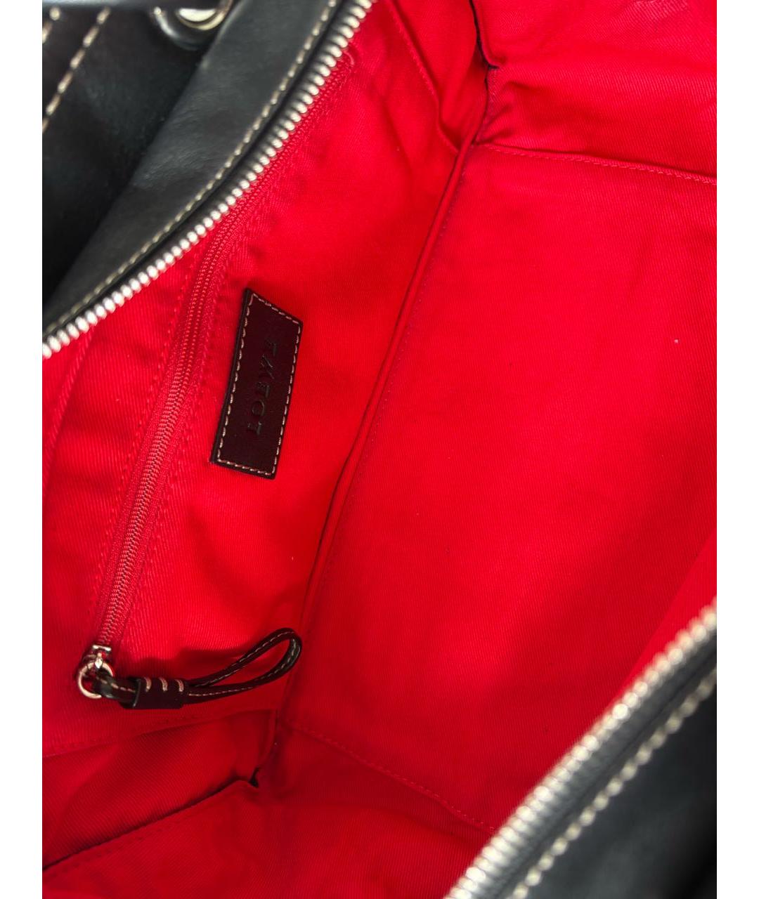 LOEWE Черная кожаная сумка тоут, фото 4