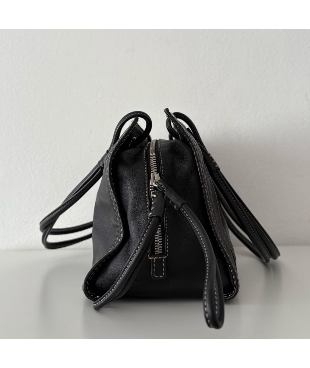 LOEWE Черная кожаная сумка тоут, фото 5