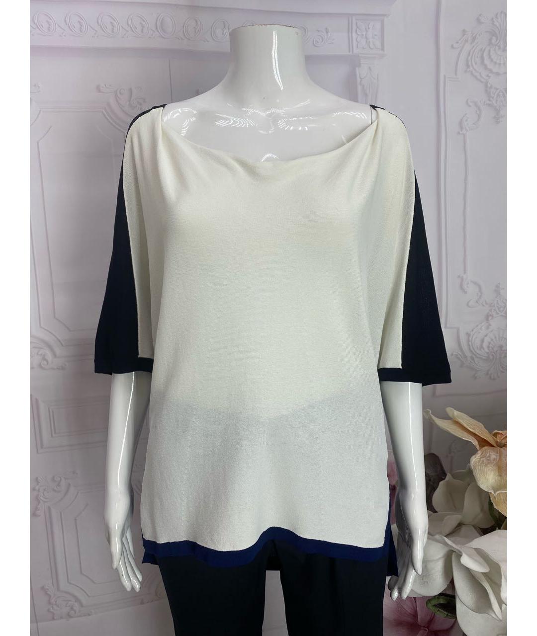 LIVIANA CONTI Белый вискозный джемпер / свитер, фото 5