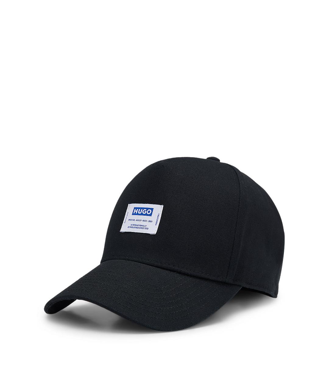 HUGO Черная хлопковая кепка/бейсболка, фото 1