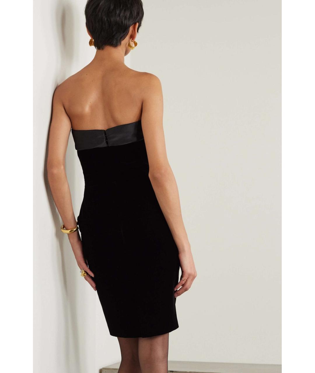 SAINT LAURENT Черное вискозное коктейльное платье, фото 4