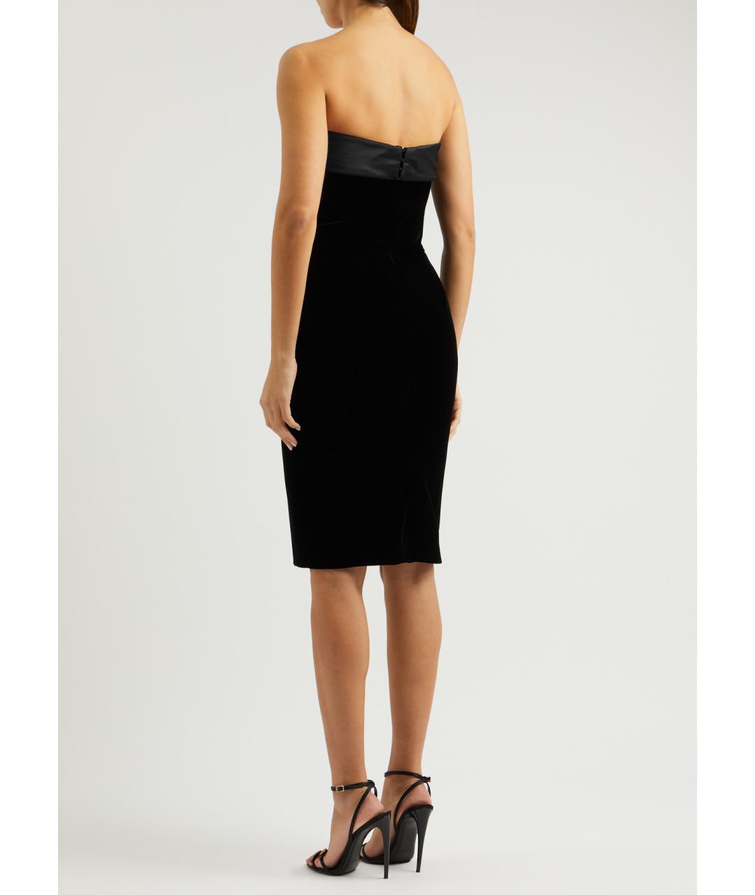 SAINT LAURENT Черное вискозное коктейльное платье, фото 6