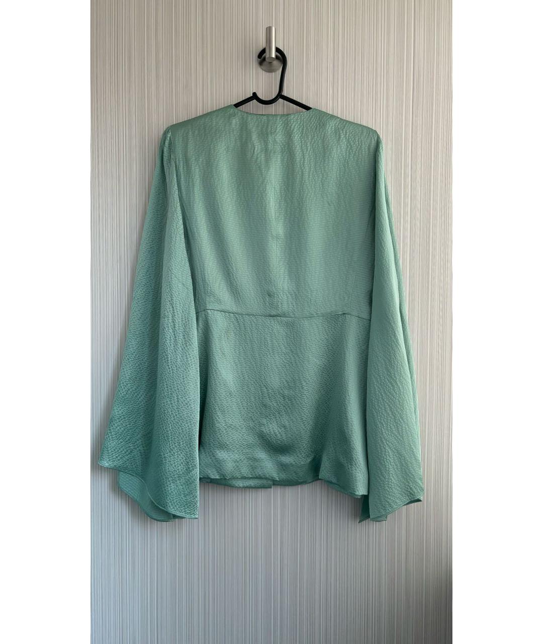 MAX MARA Бирюзовый шелковый костюм с брюками, фото 3