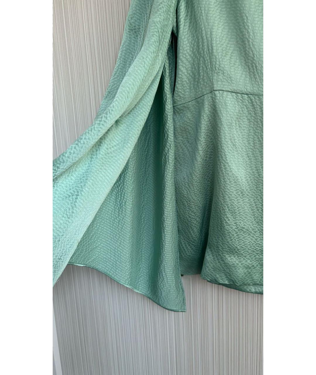 MAX MARA Бирюзовый шелковый костюм с брюками, фото 4