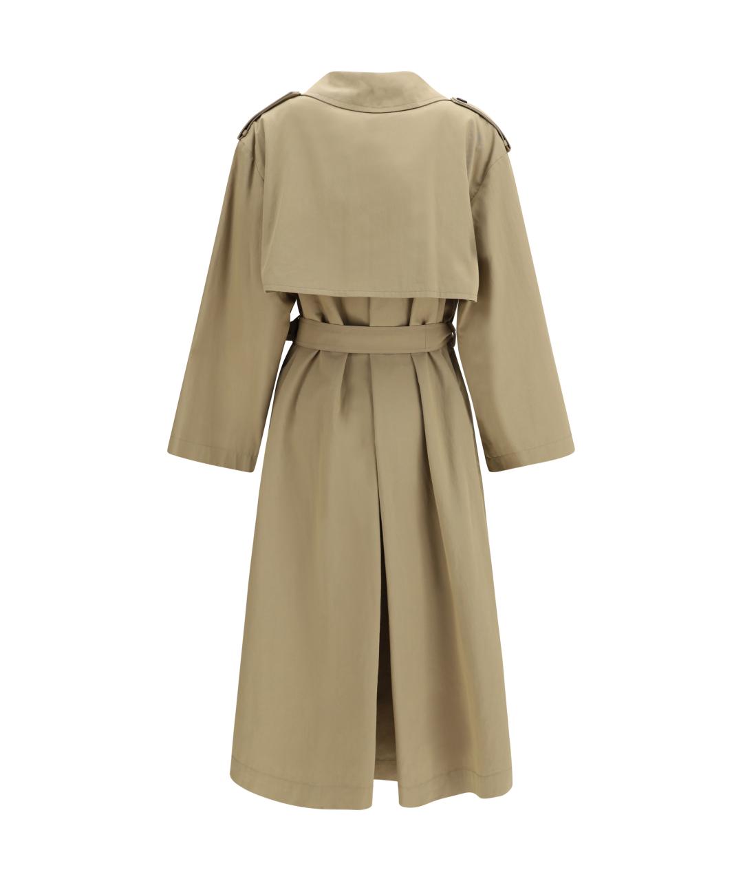 WEEKEND MAX MARA Бежевый хлопковый тренч/плащ, фото 2