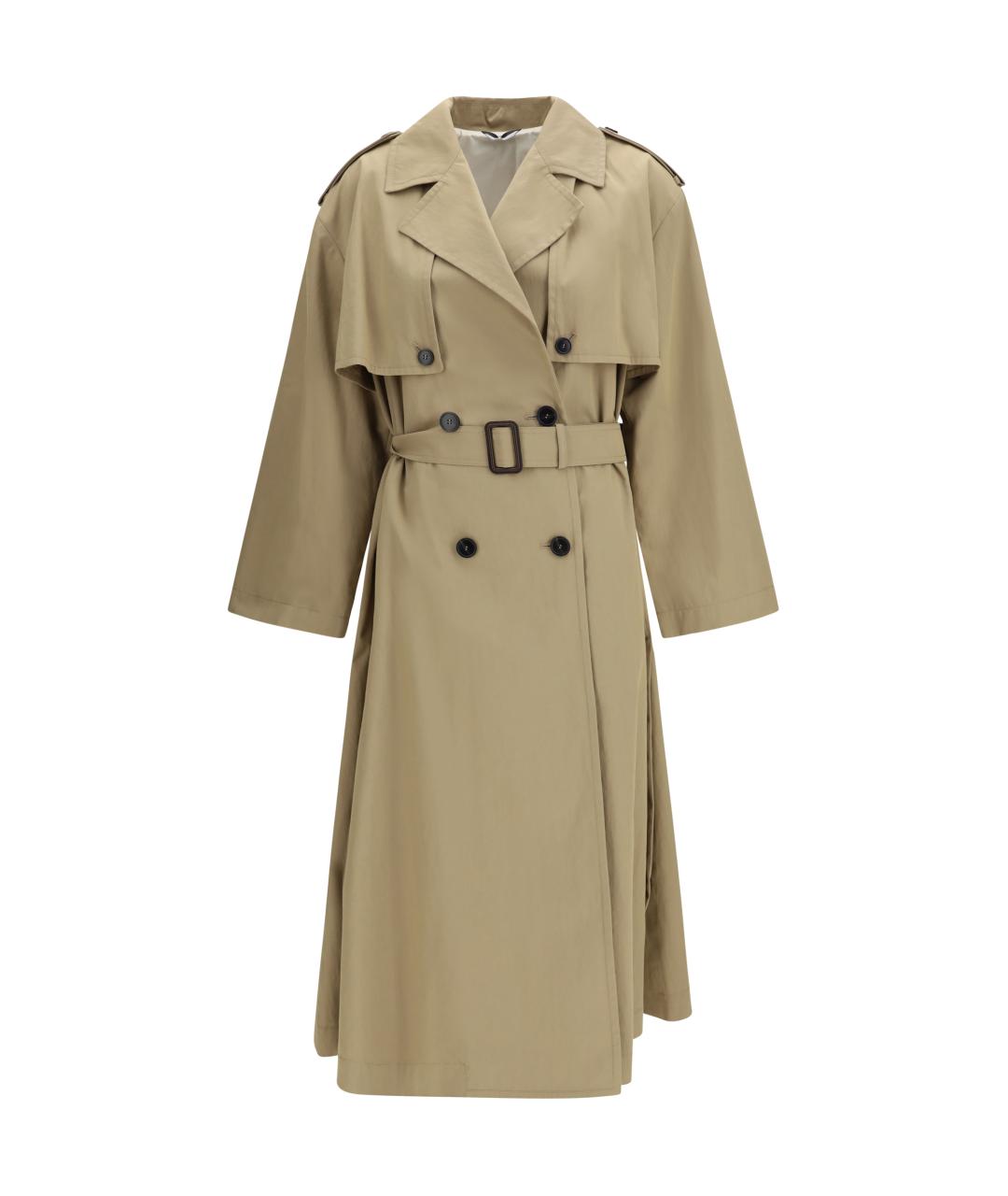 WEEKEND MAX MARA Бежевый хлопковый тренч/плащ, фото 1