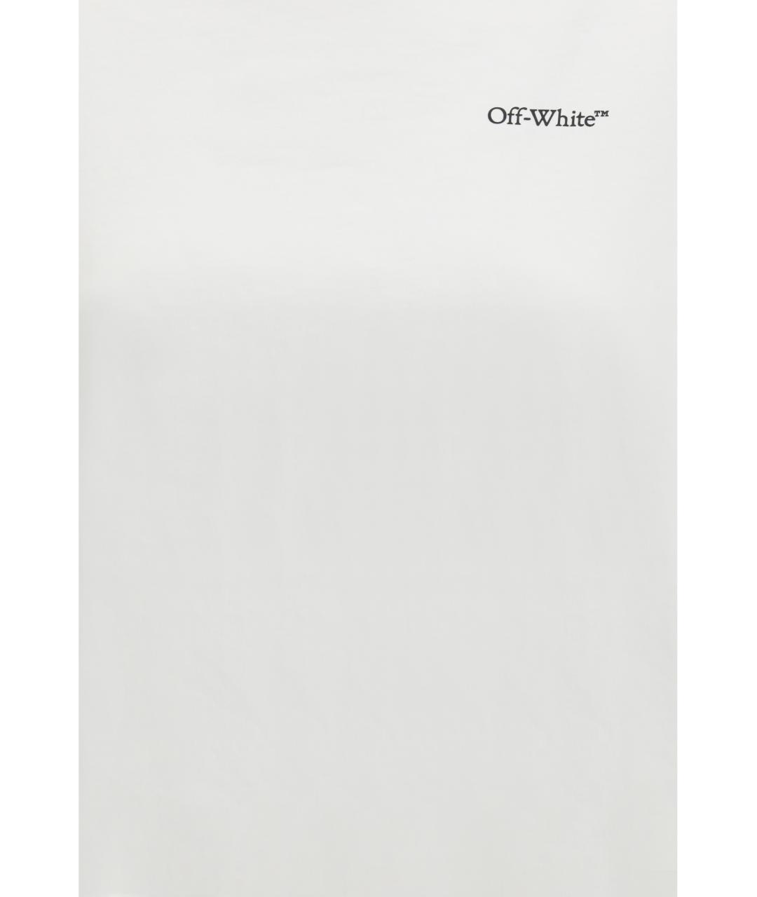 OFF-WHITE Белая хлопковая футболка, фото 3