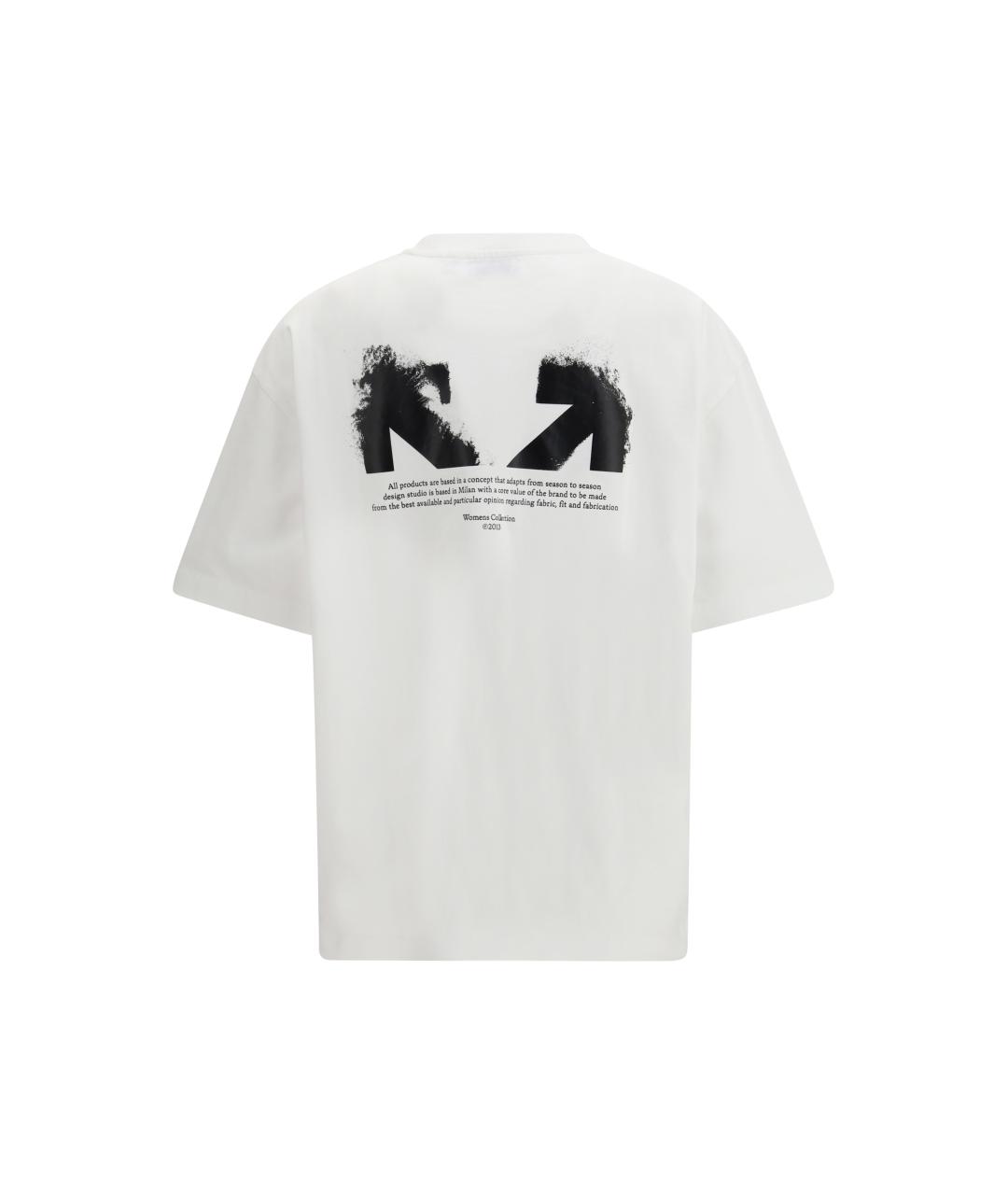 OFF-WHITE Белая хлопковая футболка, фото 2