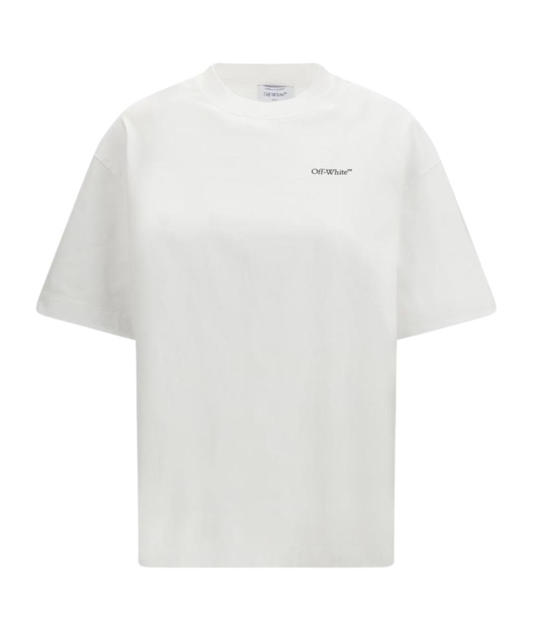 OFF-WHITE Белая хлопковая футболка, фото 1