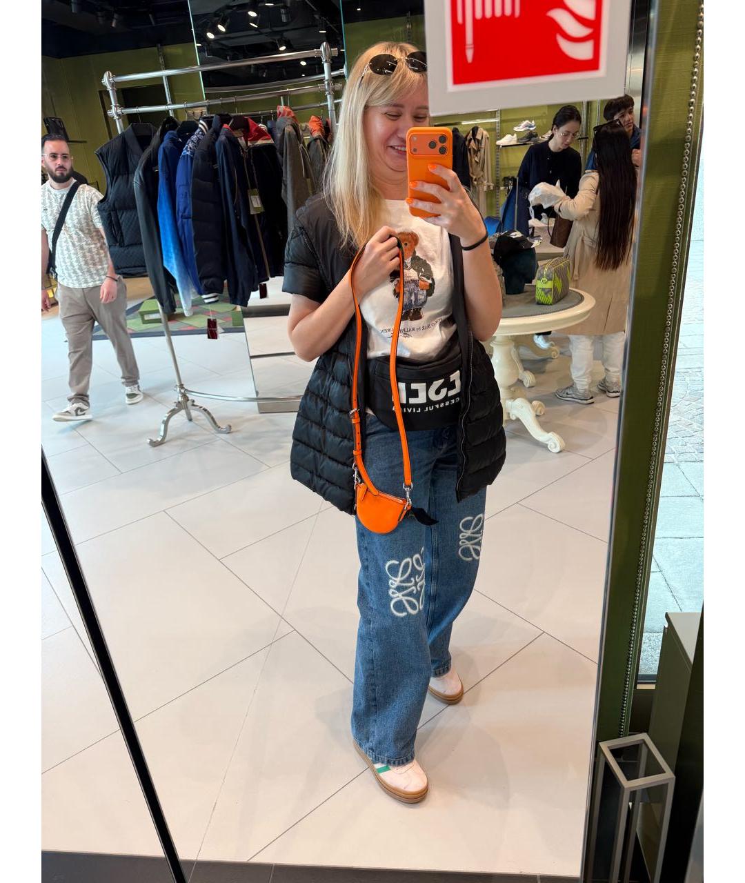 GUCCI Оранжевая кожаная сумка через плечо, фото 4