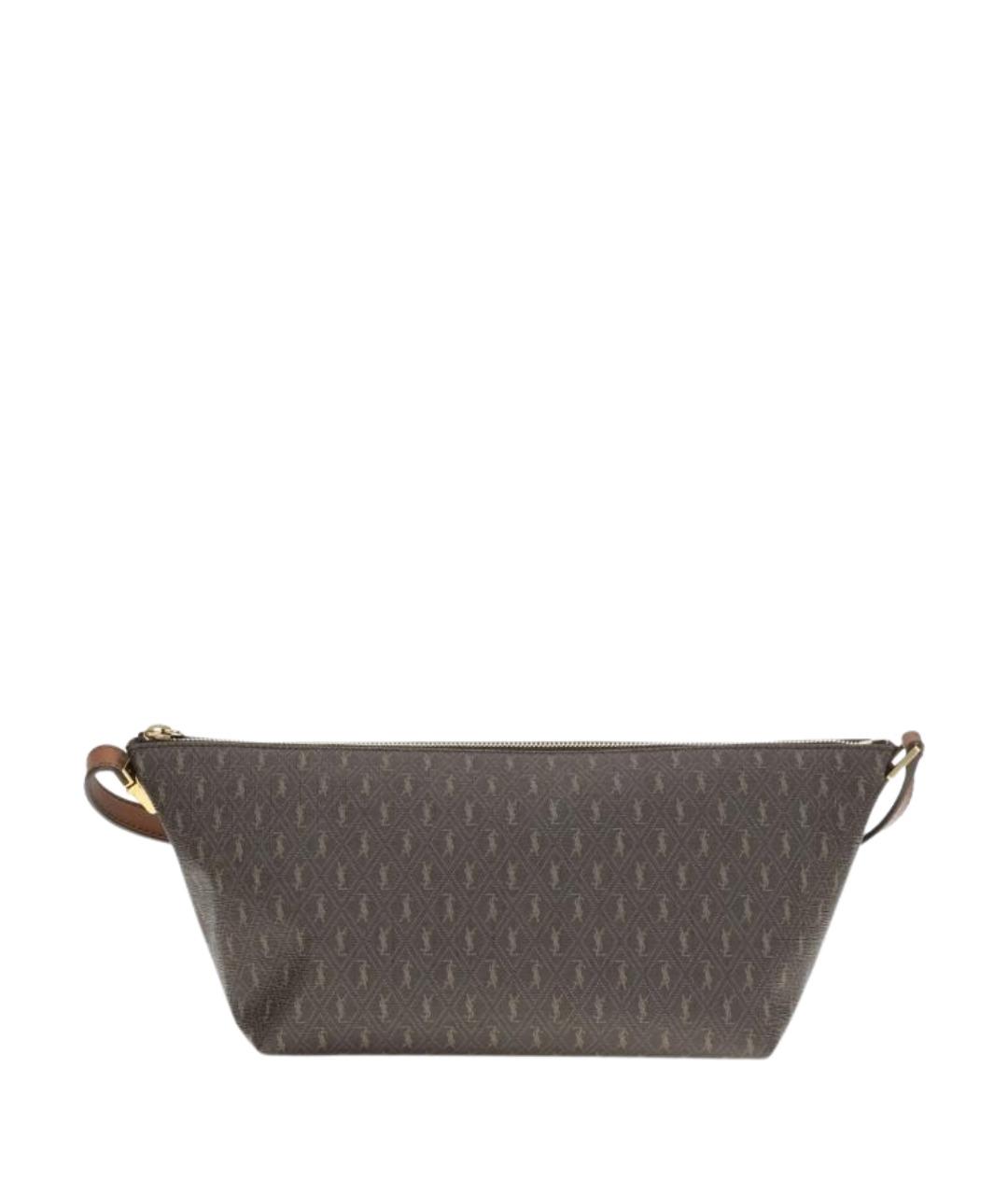 SAINT LAURENT Коричневая кожаная сумка на плечо, фото 1