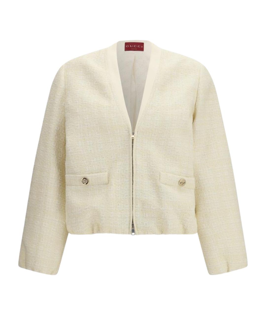 GUCCI Бежевый хлопковый жакет/пиджак, фото 1