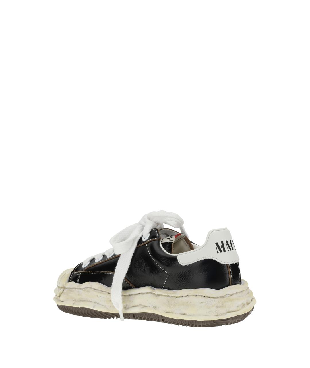 MAISON MIHARA YASUHIRO Черные кожаные низкие кроссовки / кеды, фото 3