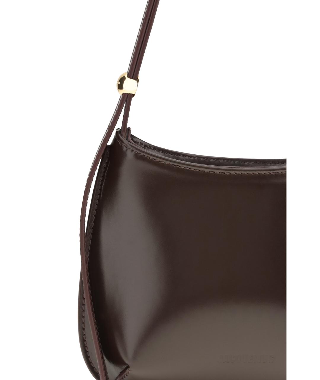 JACQUEMUS Бордовая кожаная сумка через плечо, фото 4