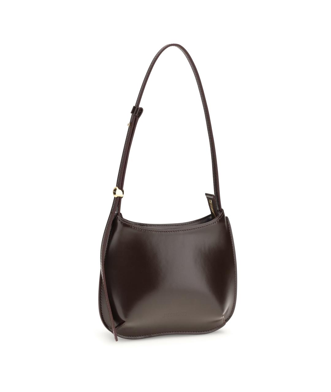 JACQUEMUS Бордовая кожаная сумка через плечо, фото 2