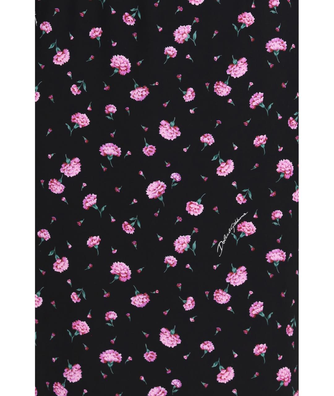 DOLCE&GABBANA Черное шелковое повседневное платье, фото 3