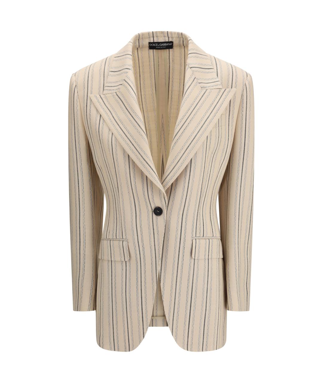 DOLCE&GABBANA Бежевый вискозный жакет/пиджак, фото 1