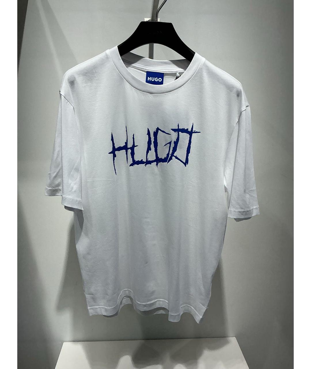 HUGO Белая хлопковая футболка, фото 2