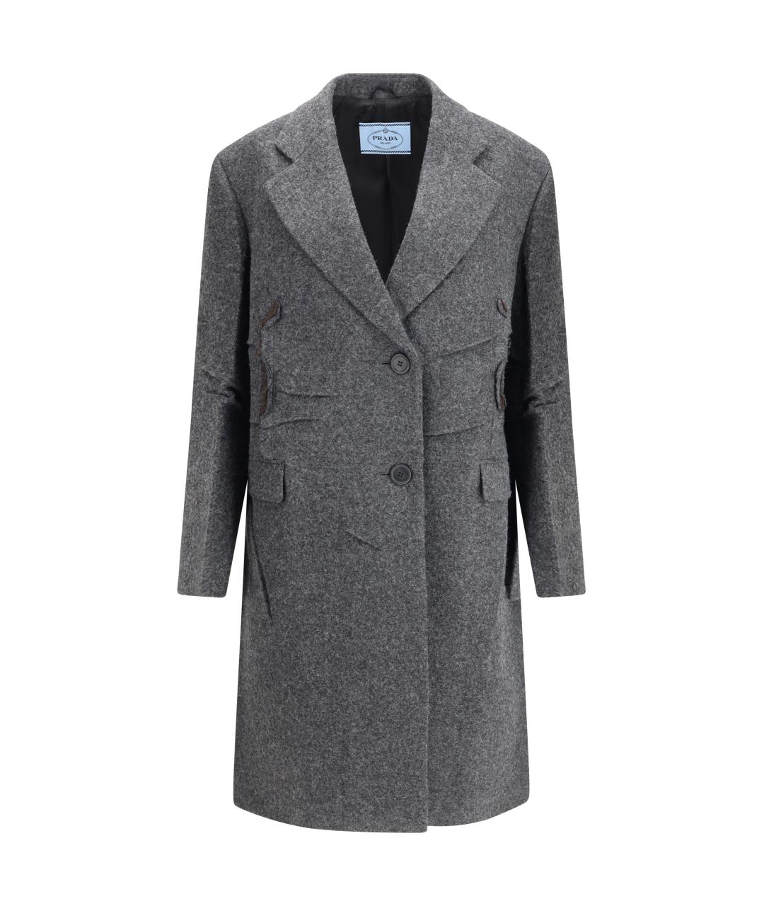 PRADA Серое шерстяное пальто, фото 1