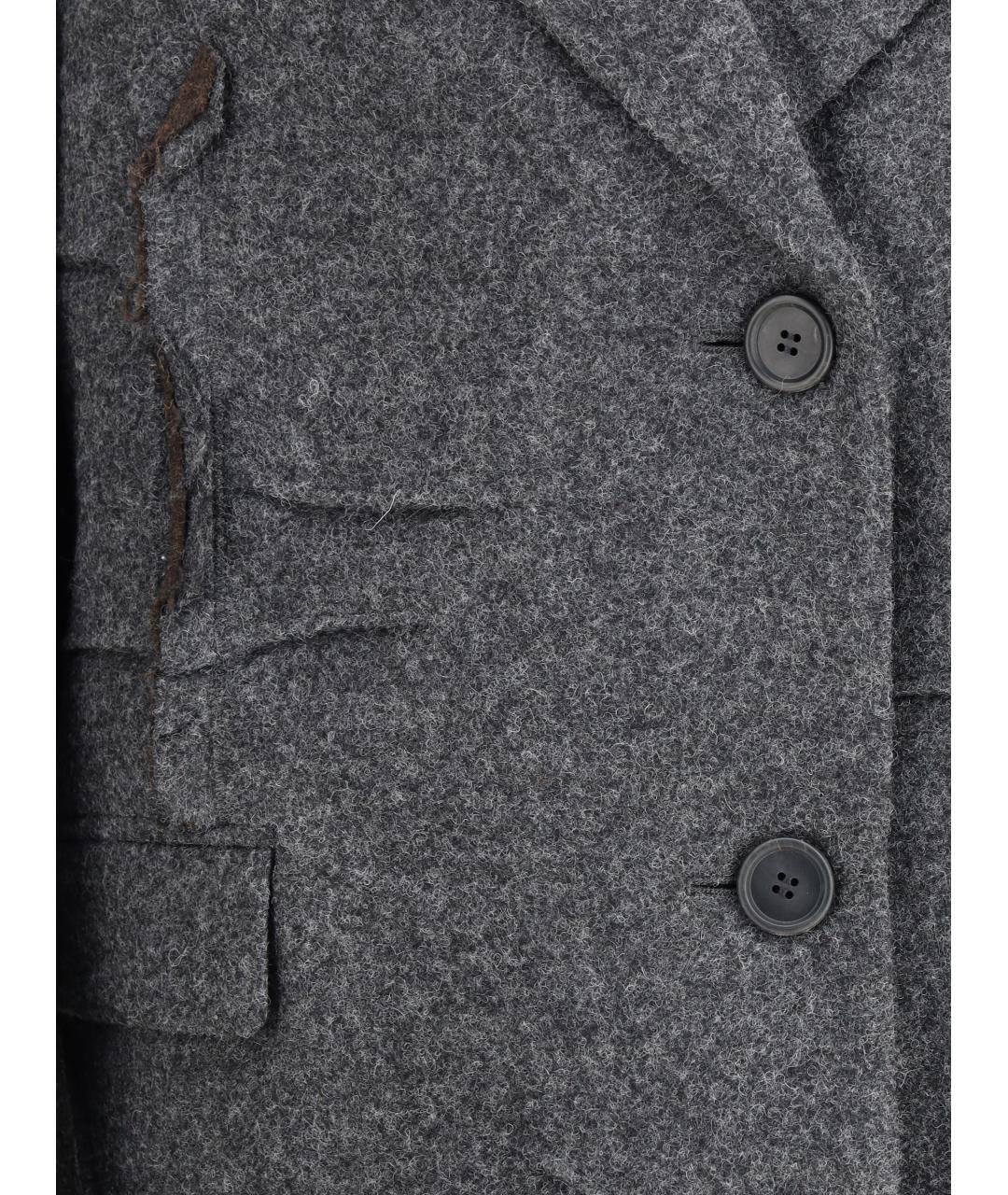 PRADA Серое шерстяное пальто, фото 3