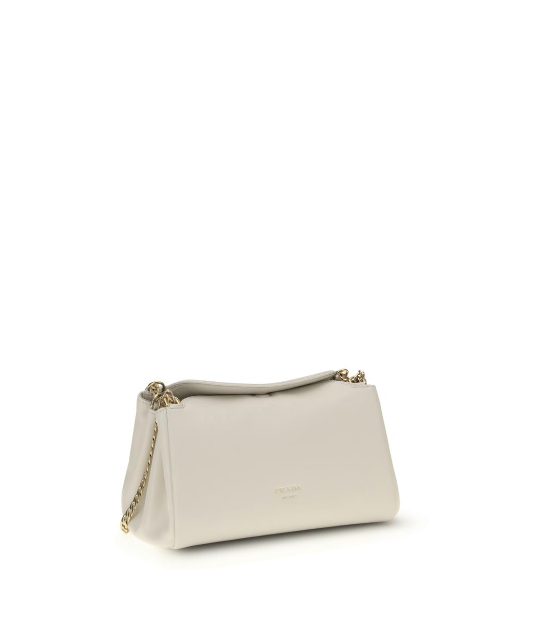 PRADA Белая кожаная сумка через плечо, фото 2