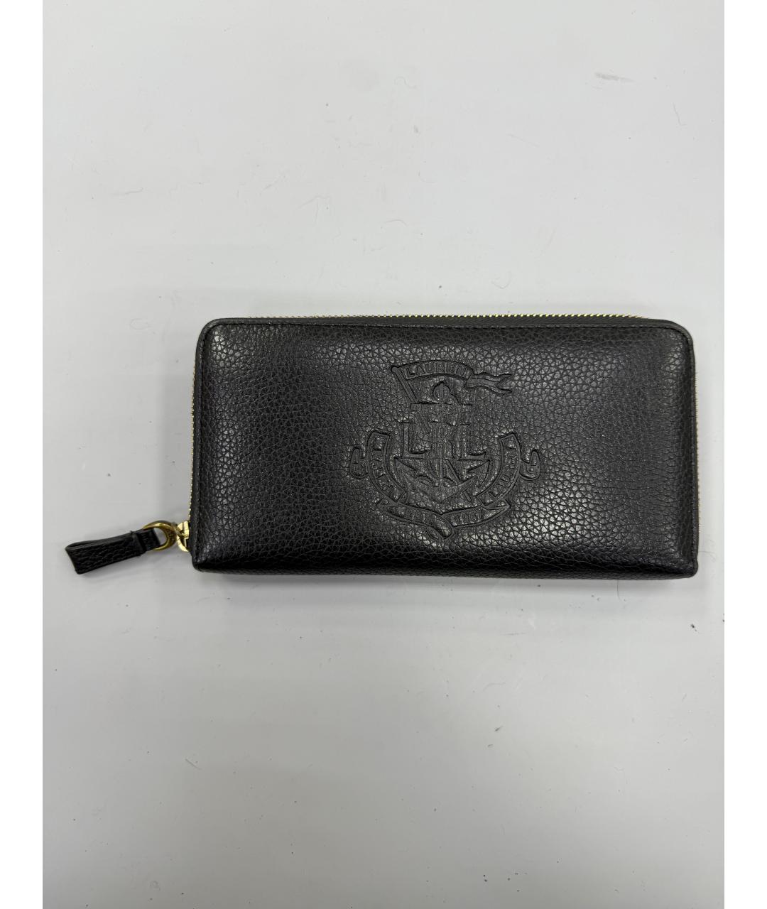 RALPH LAUREN Черный кожаный кошелек, фото 8