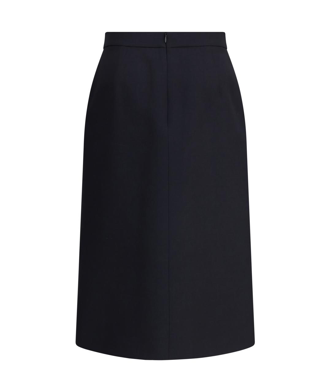 VALENTINO Черная шерстяная юбка миди, фото 2