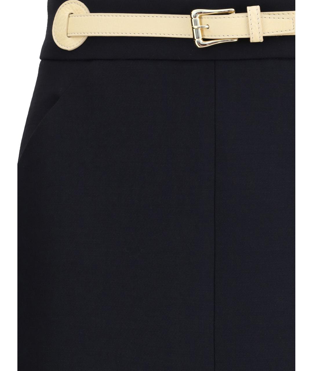 VALENTINO Черная шерстяная юбка миди, фото 3