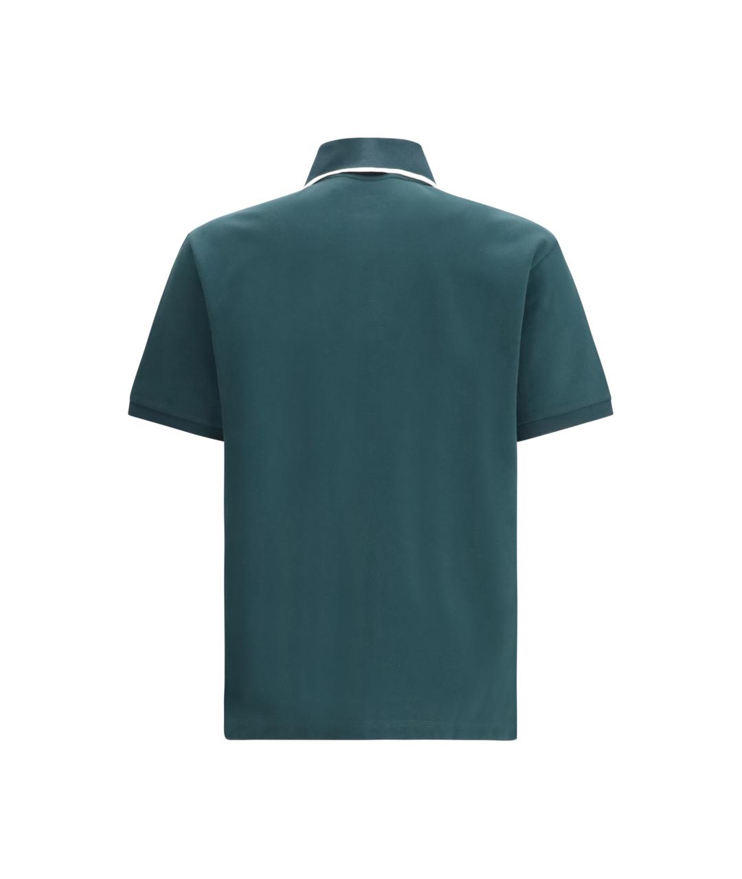 GUCCI Бирюзовое хлопковое поло с коротким рукавом, фото 2
