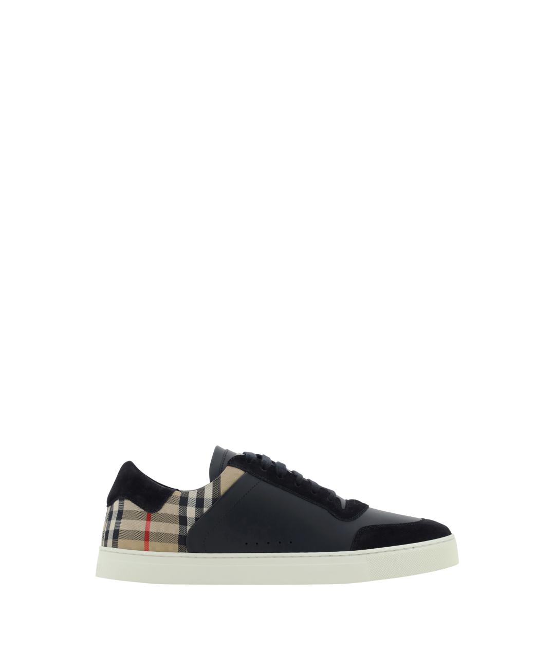 BURBERRY Черные кожаные низкие кроссовки / кеды, фото 1