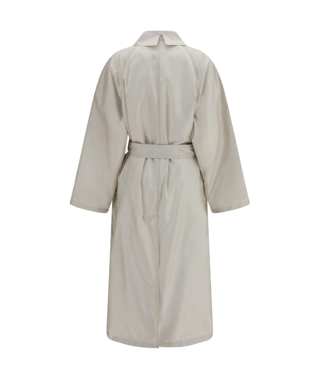 PHOEBE PHILO Серый хлопковый тренч/плащ, фото 2