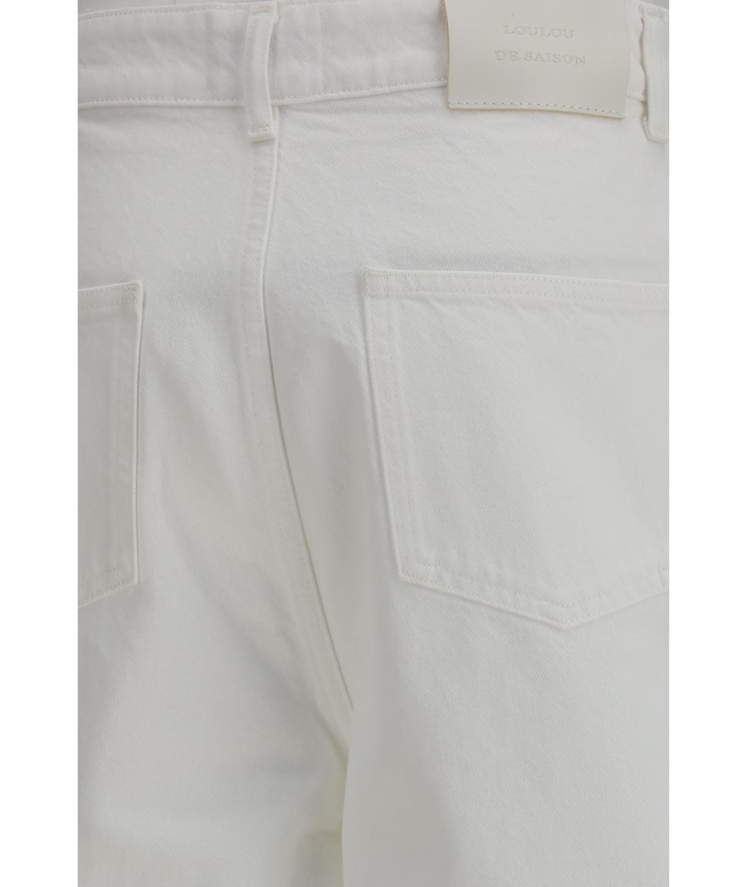 LOULOU STUDIO Белые хлопковые шорты, фото 3