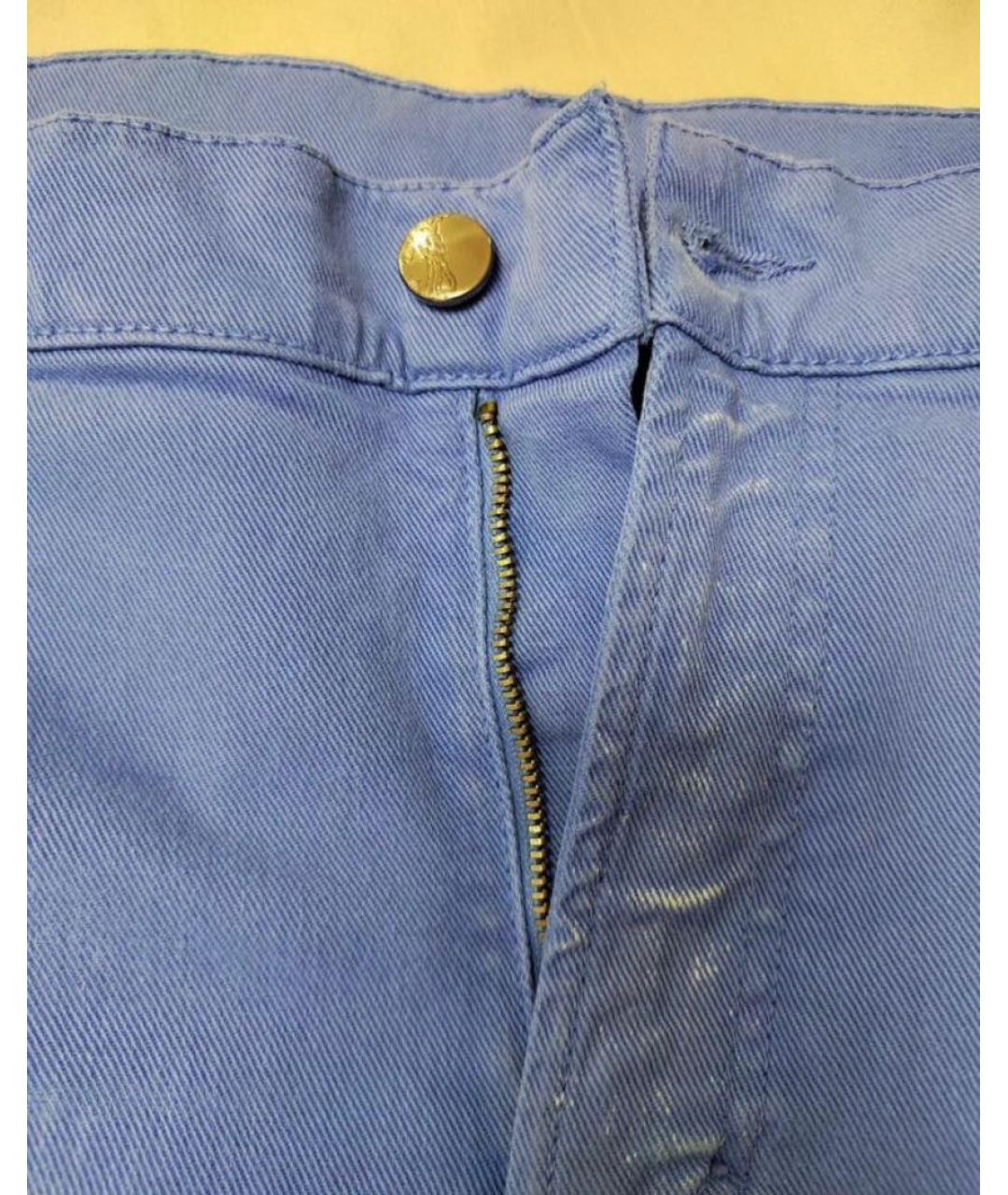 VERSACE COLLECTION Синие хлопковые прямые джинсы, фото 7