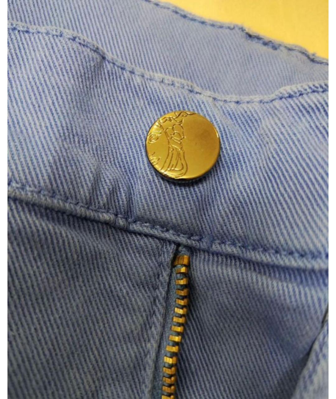 VERSACE COLLECTION Синие хлопковые прямые джинсы, фото 8
