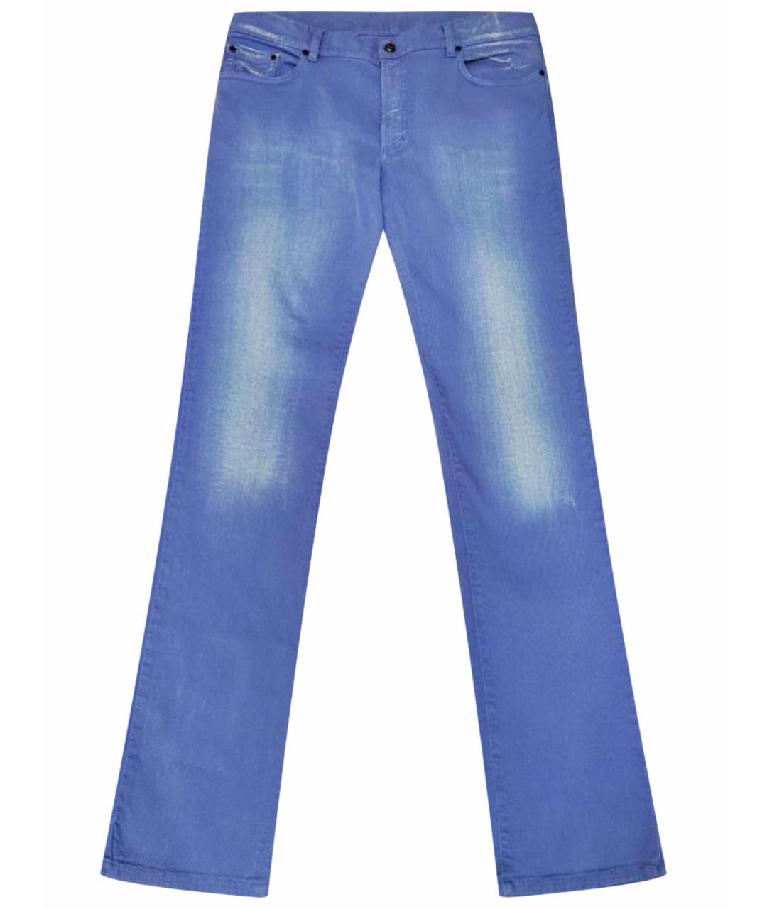 VERSACE COLLECTION Синие хлопковые прямые джинсы, фото 1