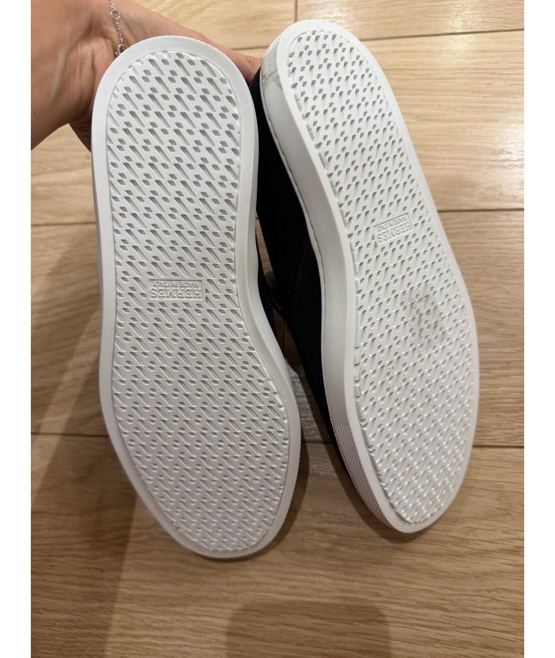 HERMES Черные замшевые лоферы, фото 4