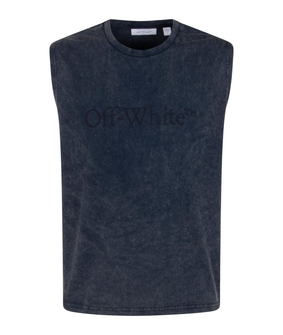 OFF-WHITE Синяя хлопковая майка, фото 1