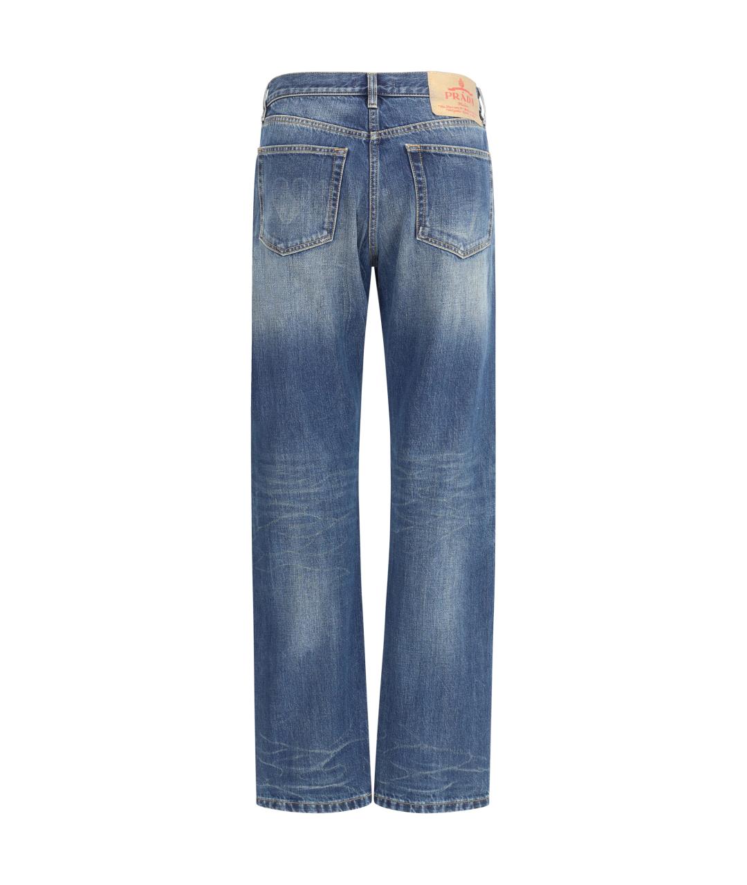 PRADA Синие хлопковые прямые джинсы, фото 2