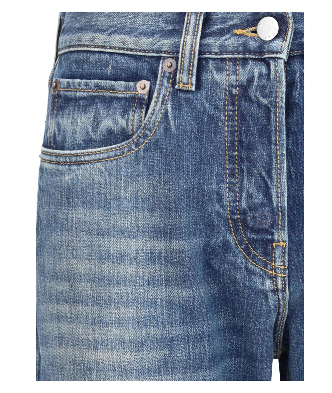 PRADA Синие хлопковые прямые джинсы, фото 3