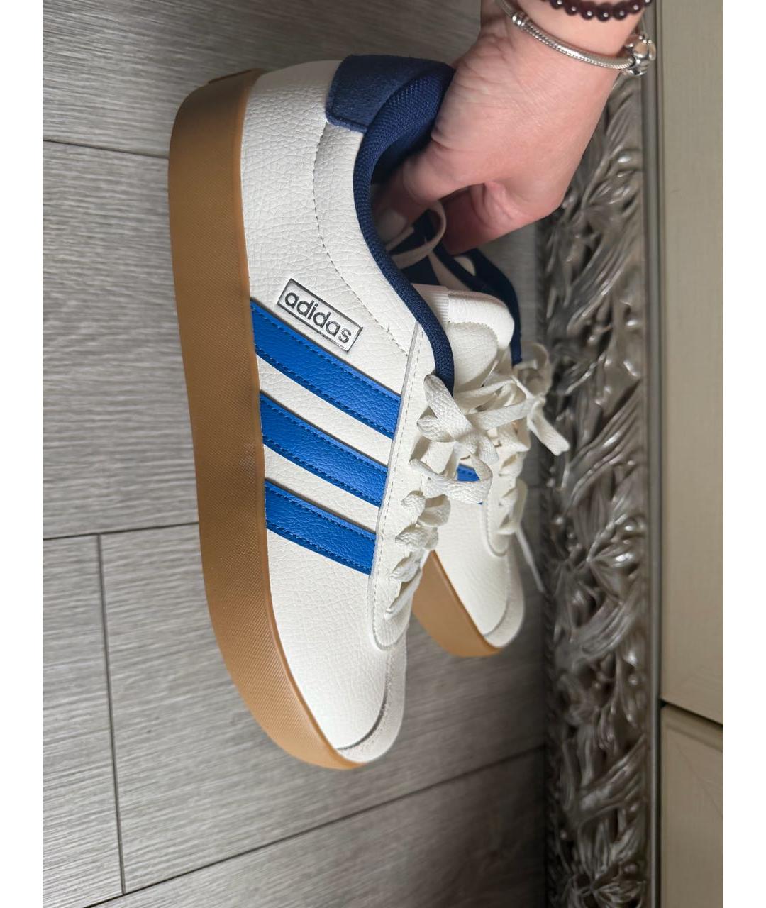 ADIDAS Белые кожаные низкие кроссовки / кеды, фото 5