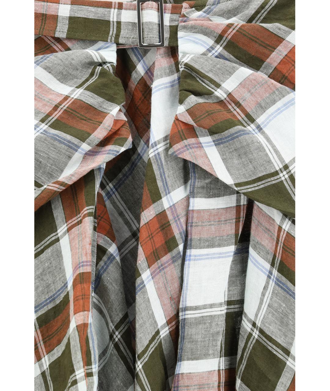 MARBELL Зеленая льняная юбка миди, фото 3