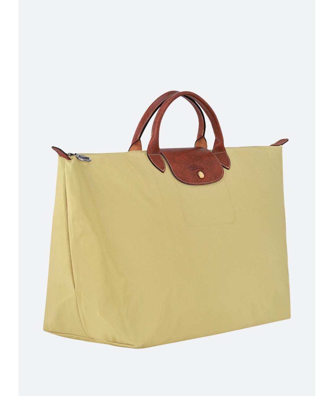 LONGCHAMP Желтая тканевая дорожная/спортивная сумка, фото 3