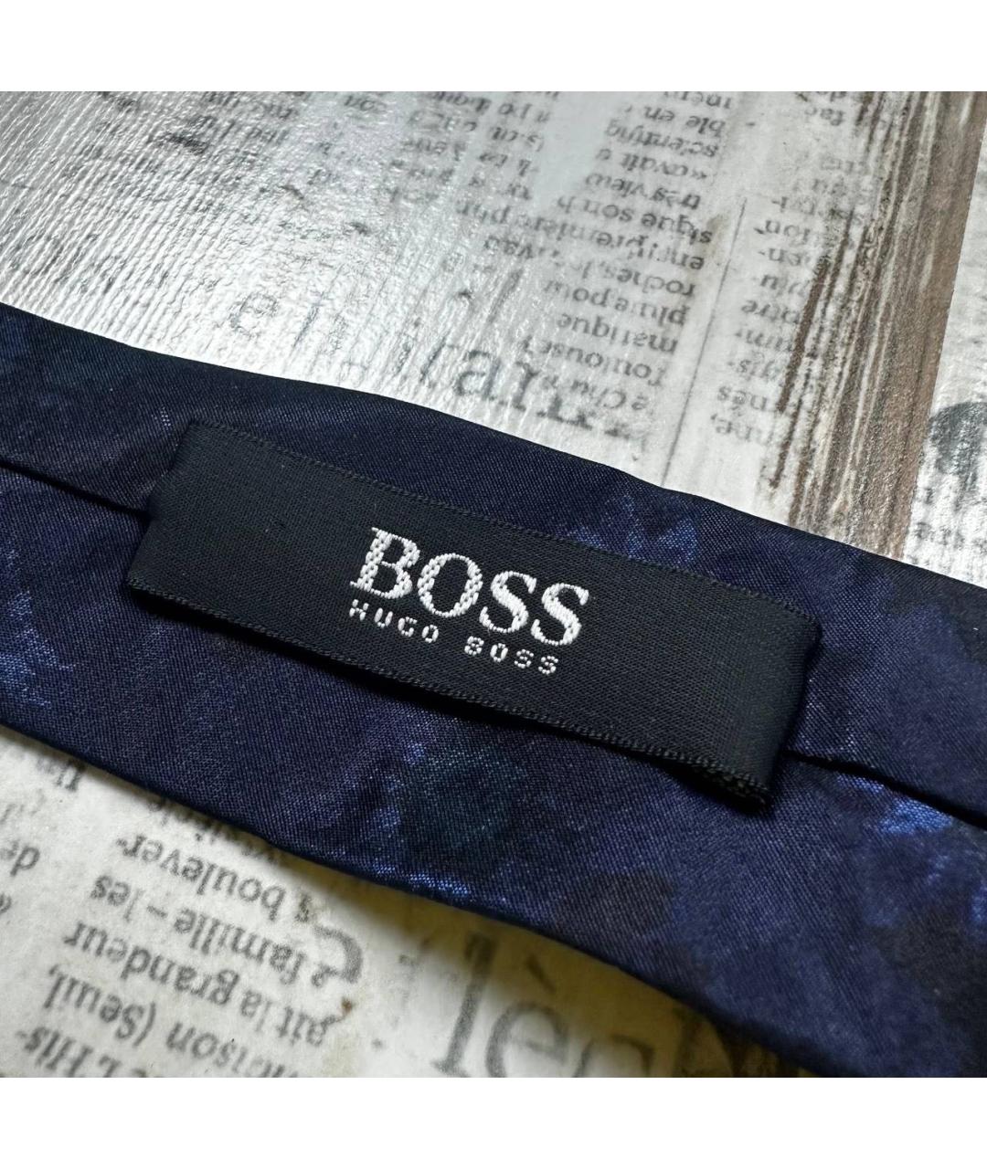 HUGO BOSS Темно-синий шелковый галстук, фото 6