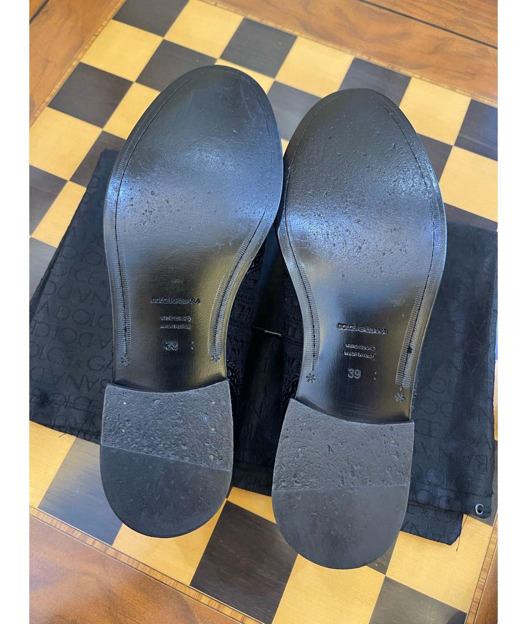 DOLCE&GABBANA Черные кожаные брогги и оксфорды, фото 5