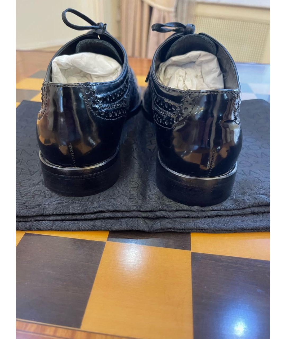 DOLCE&GABBANA Черные кожаные брогги и оксфорды, фото 4