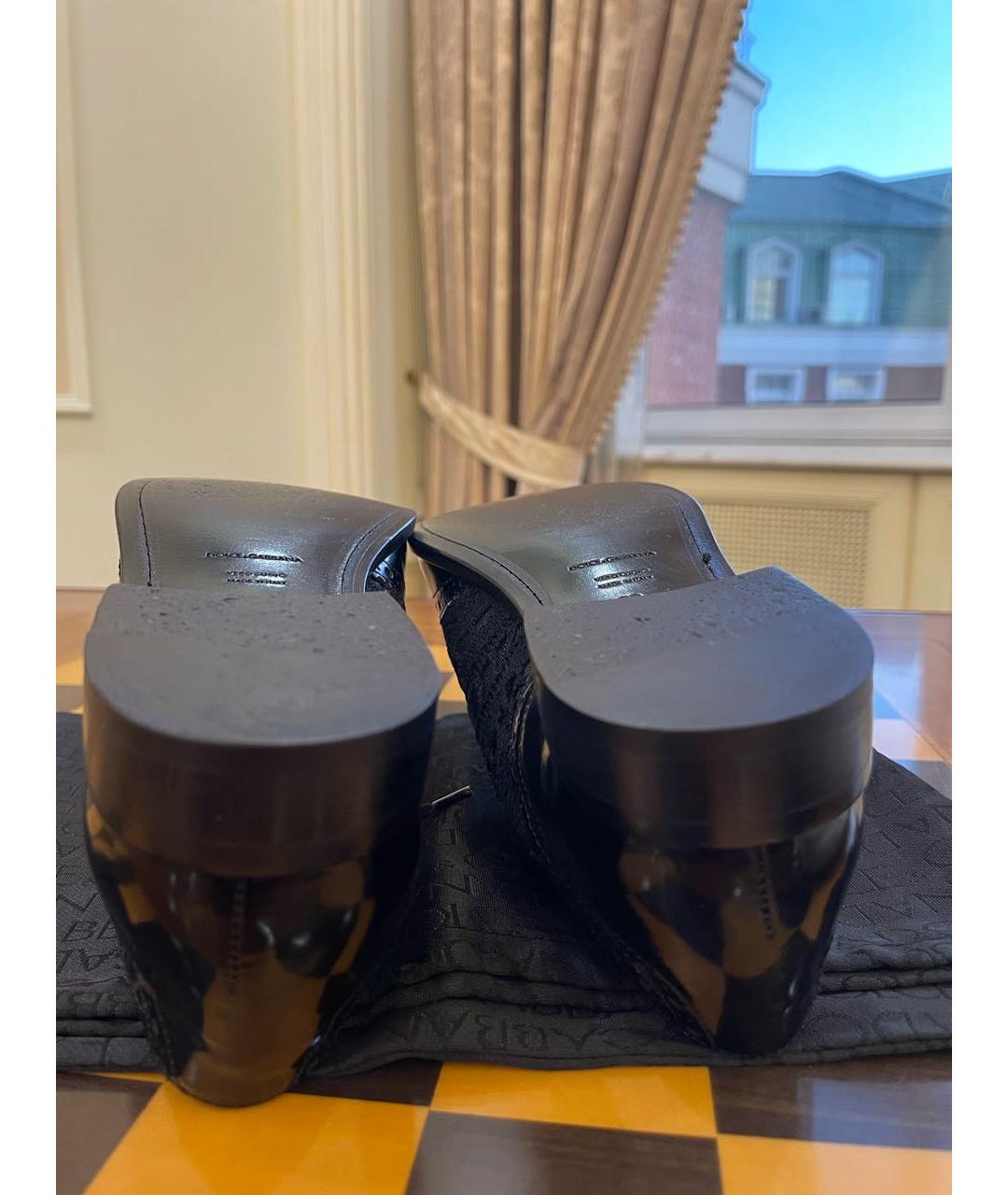 DOLCE&GABBANA Черные кожаные брогги и оксфорды, фото 6