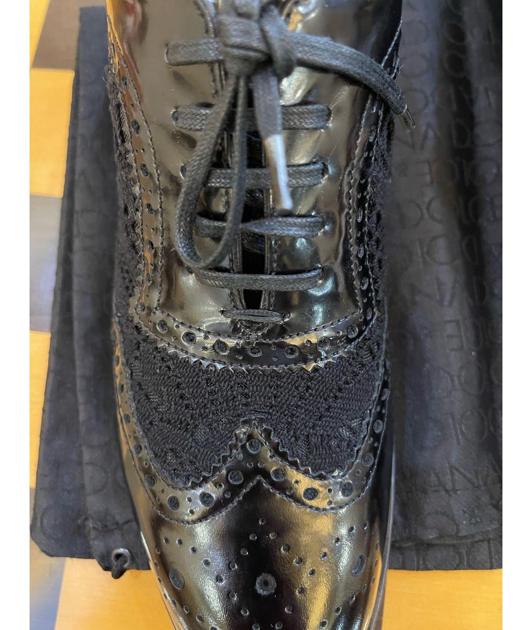 DOLCE&GABBANA Черные кожаные брогги и оксфорды, фото 8