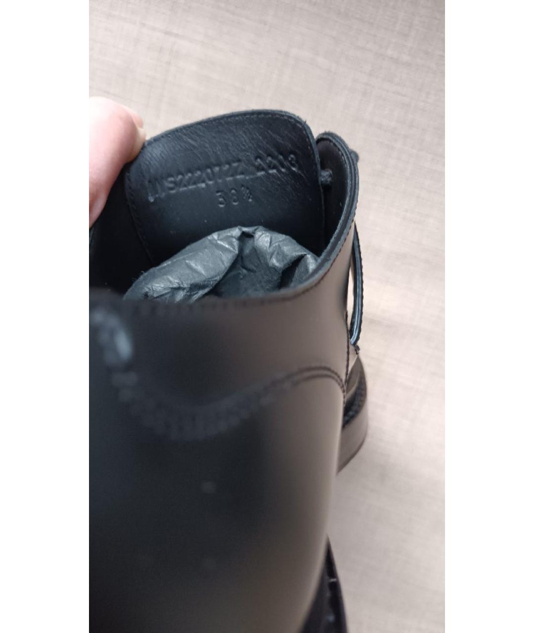 HERMES Черные кожаные брогги и оксфорды, фото 5