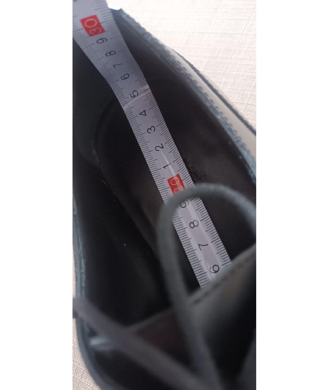 HERMES Черные кожаные брогги и оксфорды, фото 8