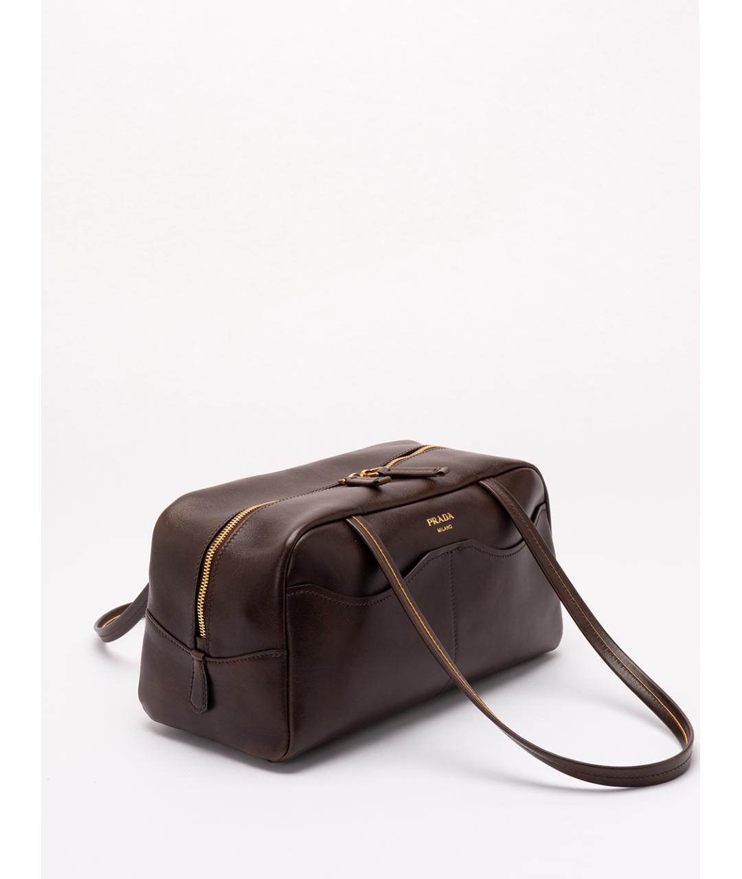 PRADA Коричневая кожаная сумка через плечо, фото 3